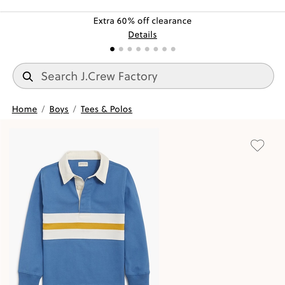 Crewcuts Kids Blue Polo with White and Yellow Stripes